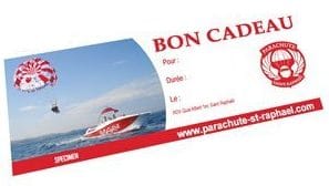 Chèque cadeau bateau parachute